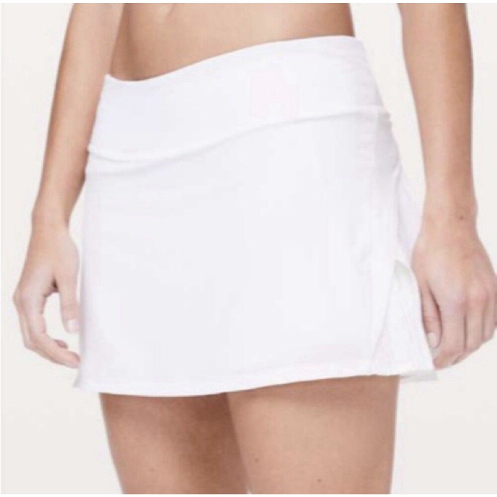 NWT Lululemon Women Play Off The Pleats Skirt 13” Size 14 White Skort Tennis
